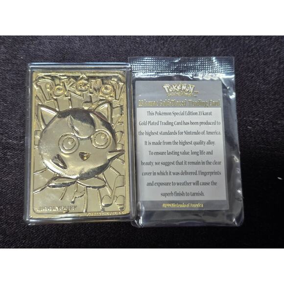 Pokémon Pokeball Jigglypuff Limited Edition Gold Plated 23K Pokemon Card 2 Sets - Picture 2 of 9